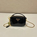 Prada 1NR025 Patent leather mini-pouch Black
