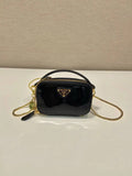 Prada 1NR025 Patent leather mini-pouch Black