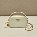 Prada 1NR025 Patent leather mini-pouch White
