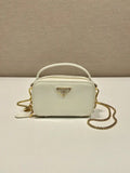 Prada 1NR025 Patent leather mini-pouch White