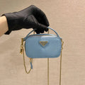 Prada 1NR025 Saffiano leather mini-pouch Blue
