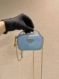 Prada 1NR025 Saffiano leather mini-pouch Blue