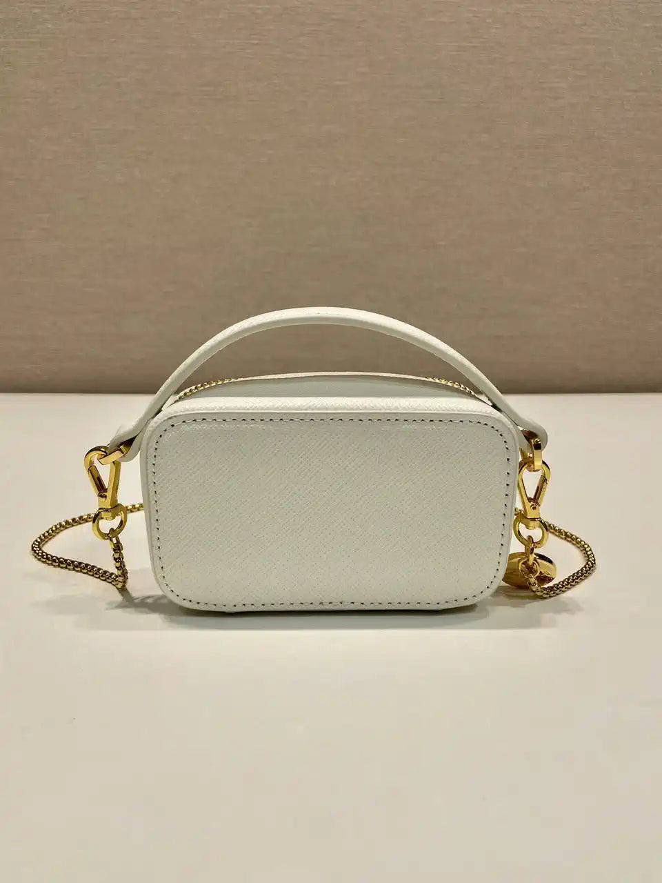 Prada 1NR025 Saffiano leather mini-pouch White