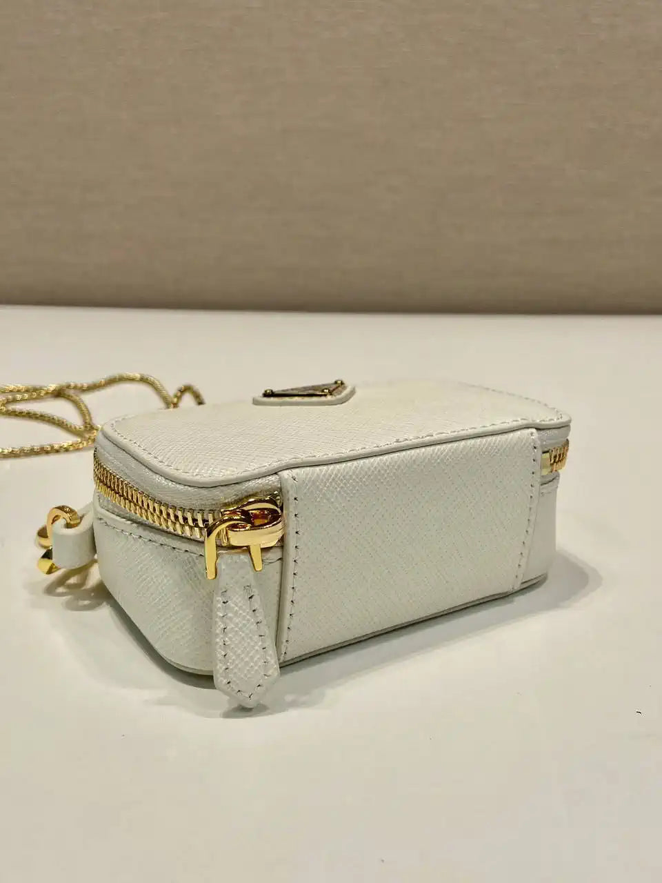 Prada 1NR025 Saffiano leather mini-pouch White