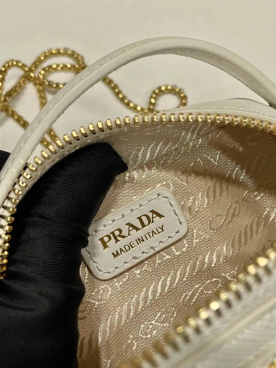 Prada 1NR025 Saffiano leather mini-pouch White