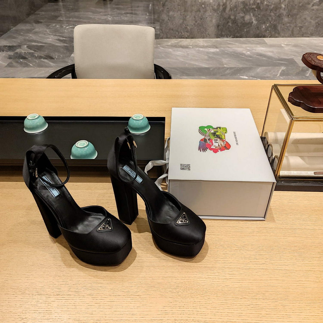 Prada 1XP48B High-heeled satin sandals P78541