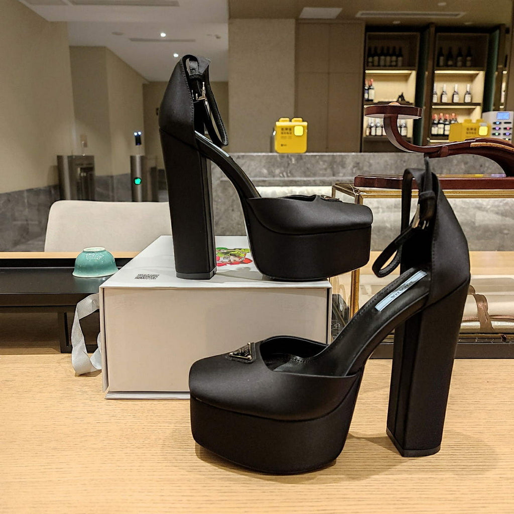 Prada 1XP48B High-heeled satin sandals P78541