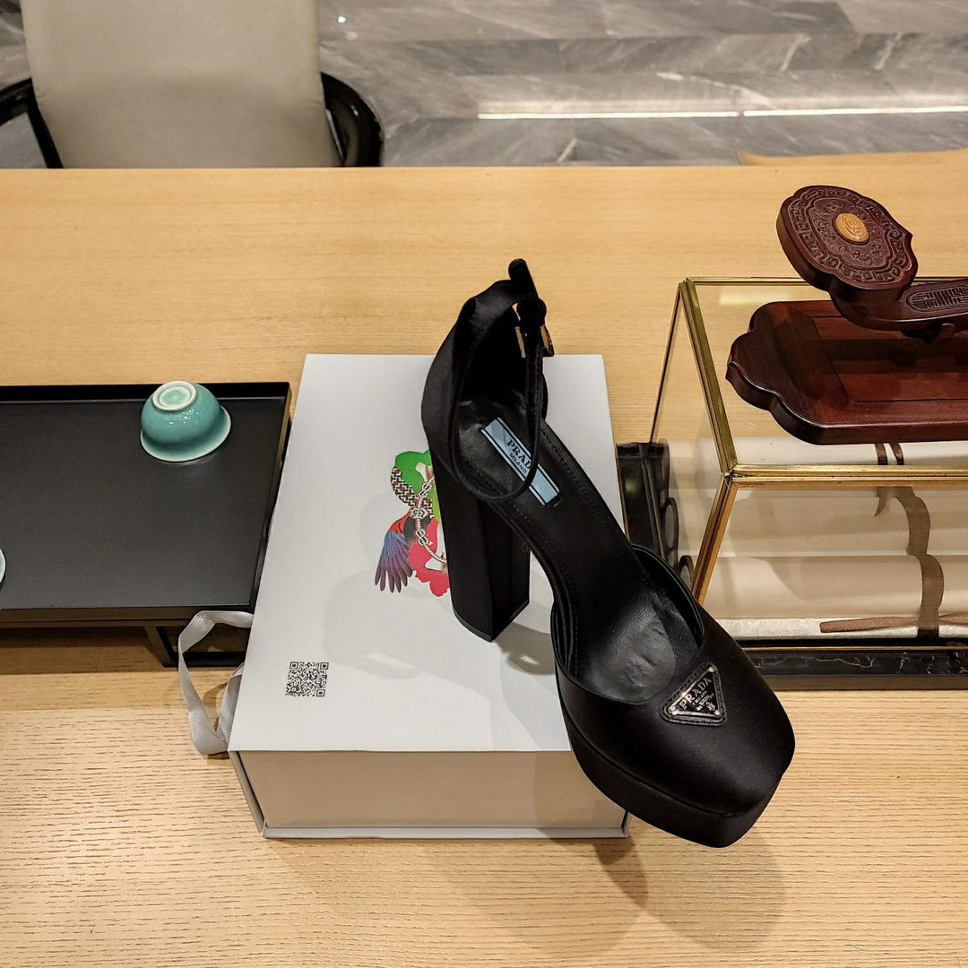 Prada 1XP48B High-heeled satin sandals P78541