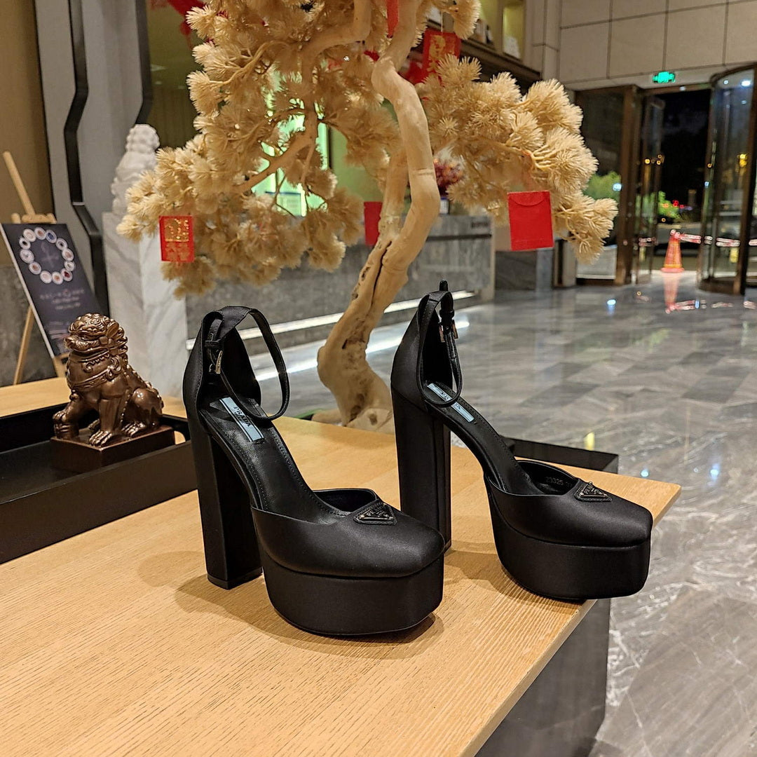 Prada 1XP48B High-heeled satin sandals P78541