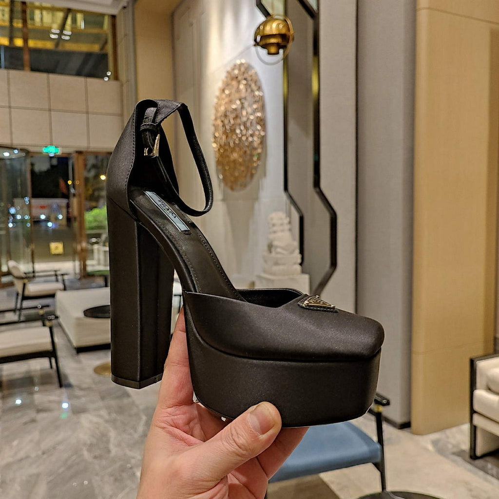 Prada 1XP48B High-heeled satin sandals P78541