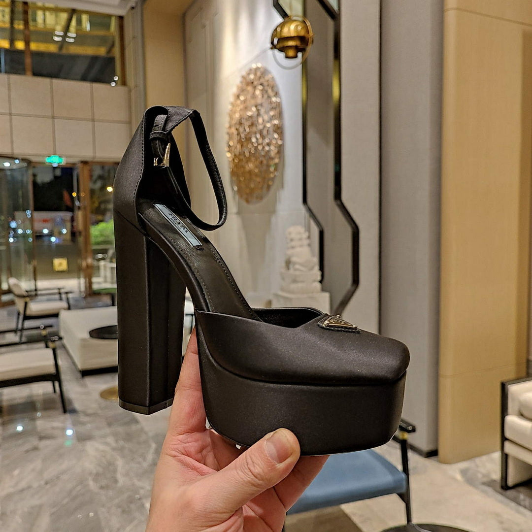 Prada 1XP48B High-heeled satin sandals P78541