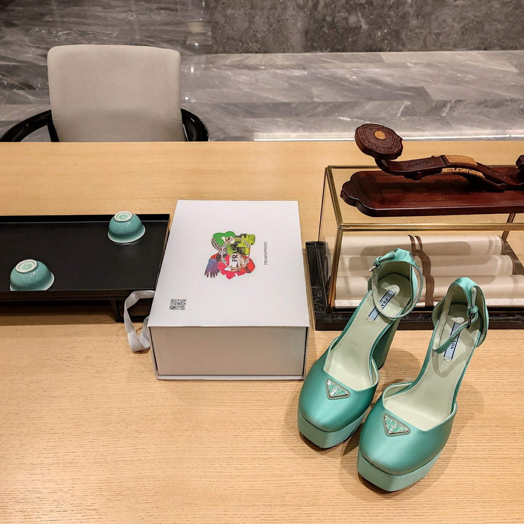 Prada 1XP48B High-heeled satin sandals P78542