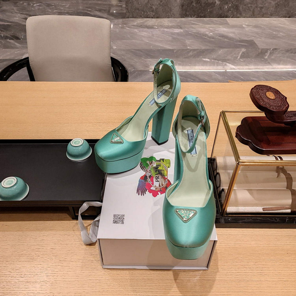 Prada 1XP48B High-heeled satin sandals P78542