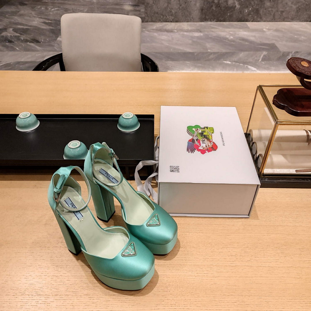 Prada 1XP48B High-heeled satin sandals P78542