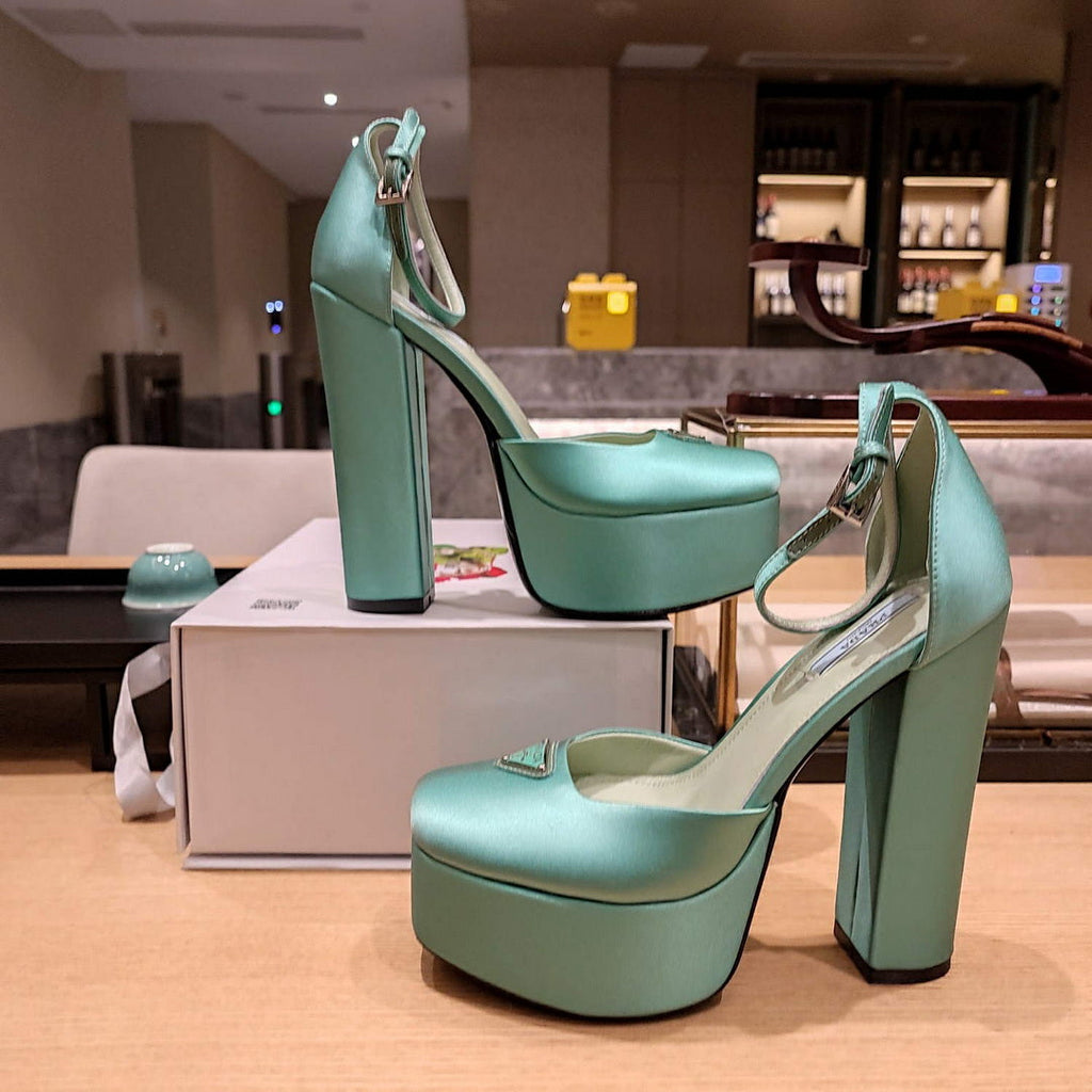 Prada 1XP48B High-heeled satin sandals P78542