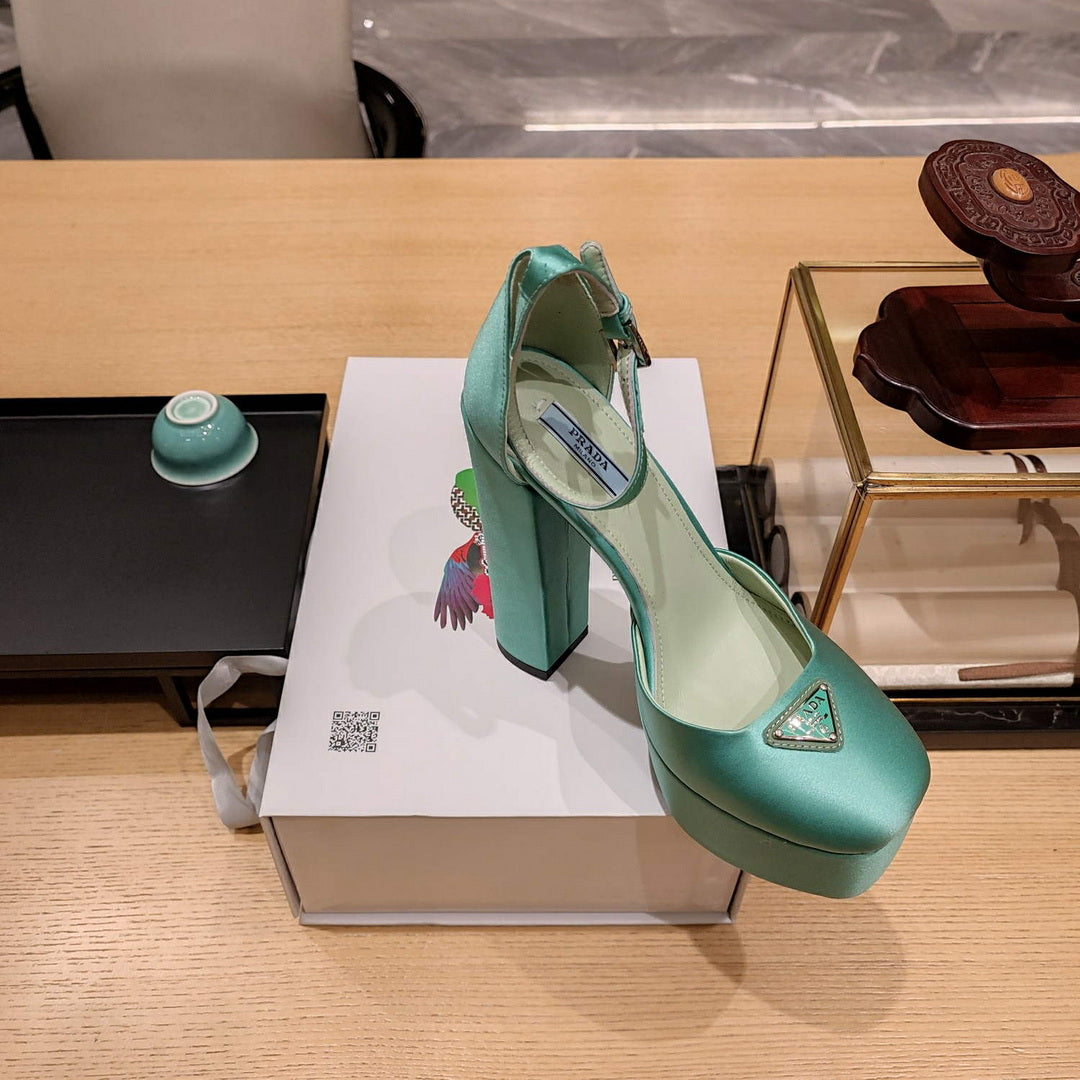 Prada 1XP48B High-heeled satin sandals P78542
