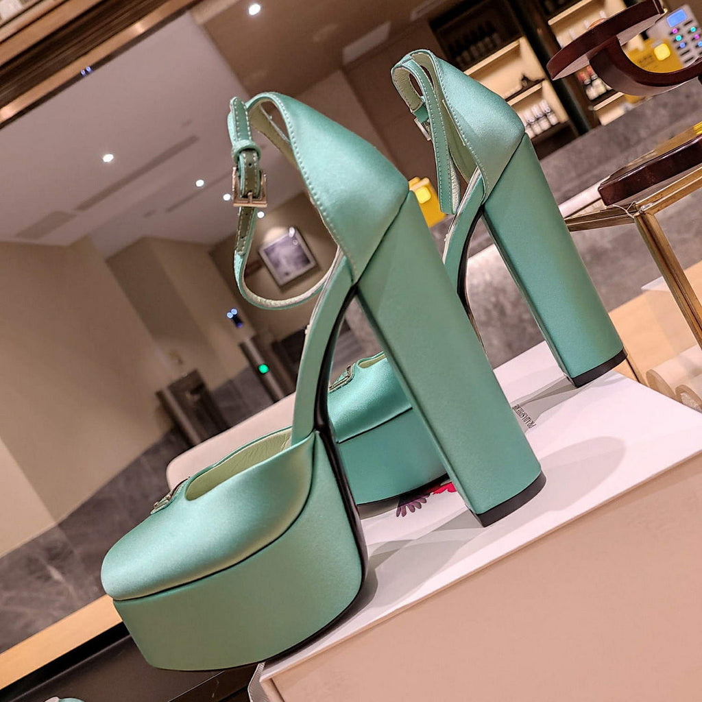 Prada 1XP48B High-heeled satin sandals P78542