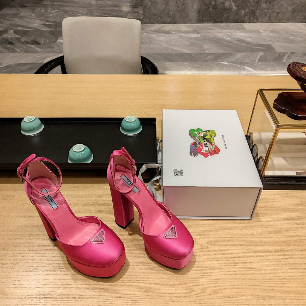 Prada 1XP48B High-heeled satin sandals P78543