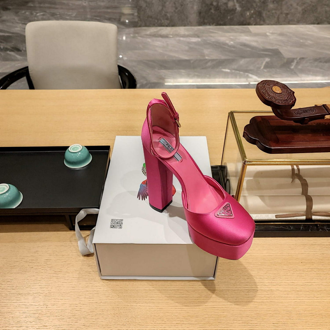 Prada 1XP48B High-heeled satin sandals P78543
