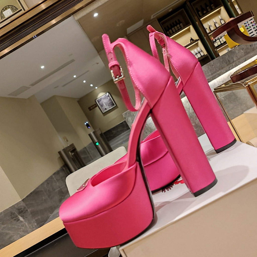 Prada 1XP48B High-heeled satin sandals P78543
