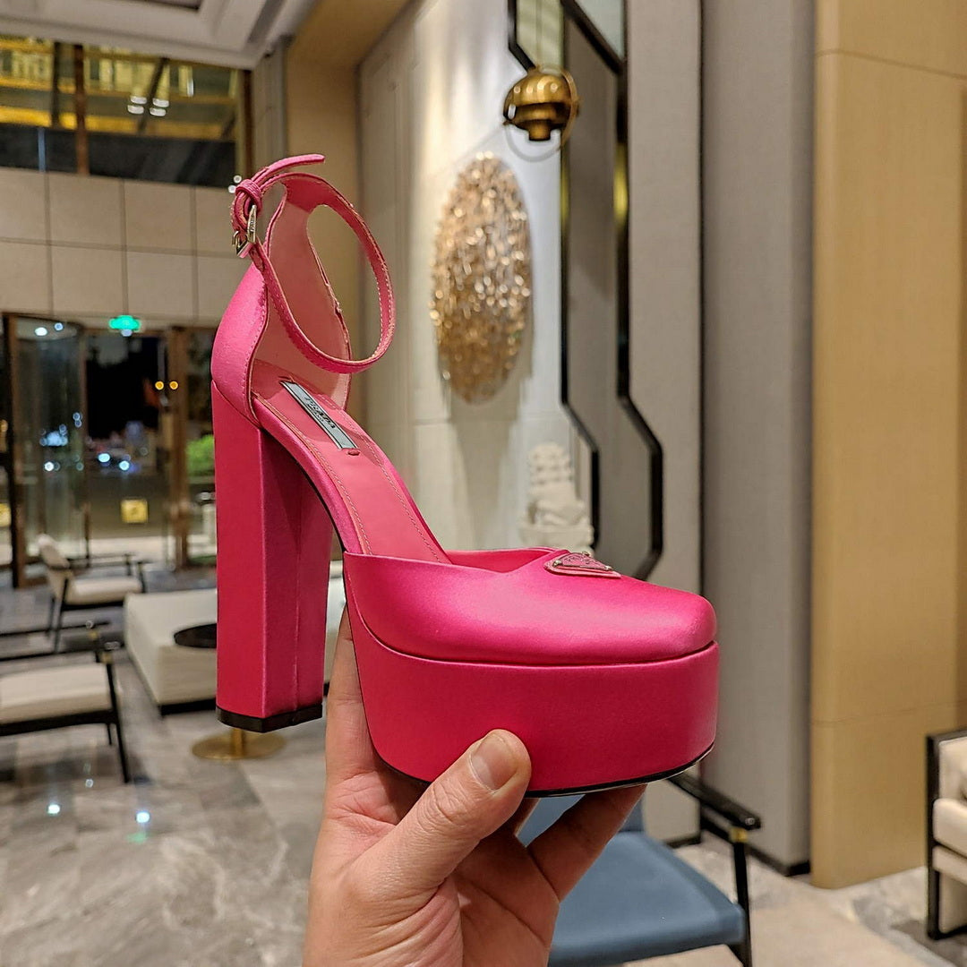 Prada 1XP48B High-heeled satin sandals P78543