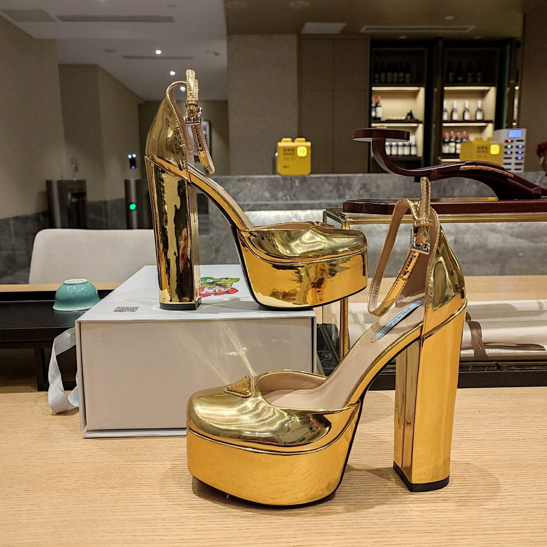 Prada 1XP48B Metallic leather platform sandals P78539 - 35 - View 4