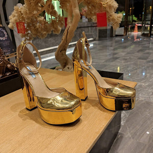 Prada 1XP48B Metallic leather platform sandals P78539 - 35 - View 7