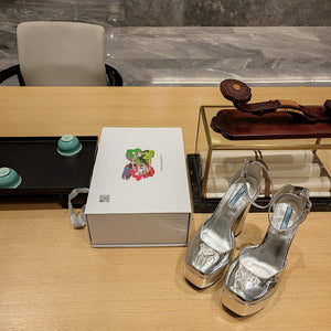 Prada 1XP48B Metallic leather platform sandals P78540 - 35 - View 2