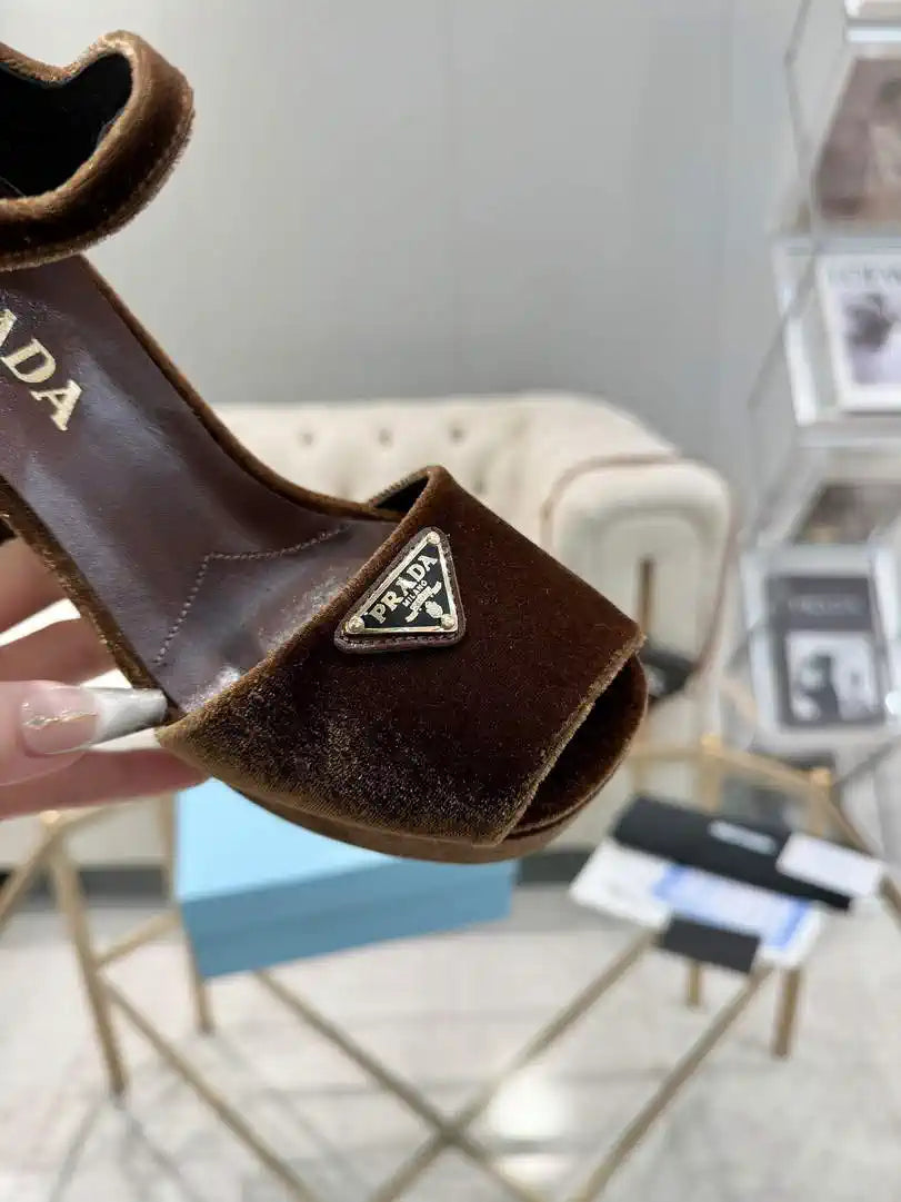 Prada 1XP48B Suede platform sandals P78591
