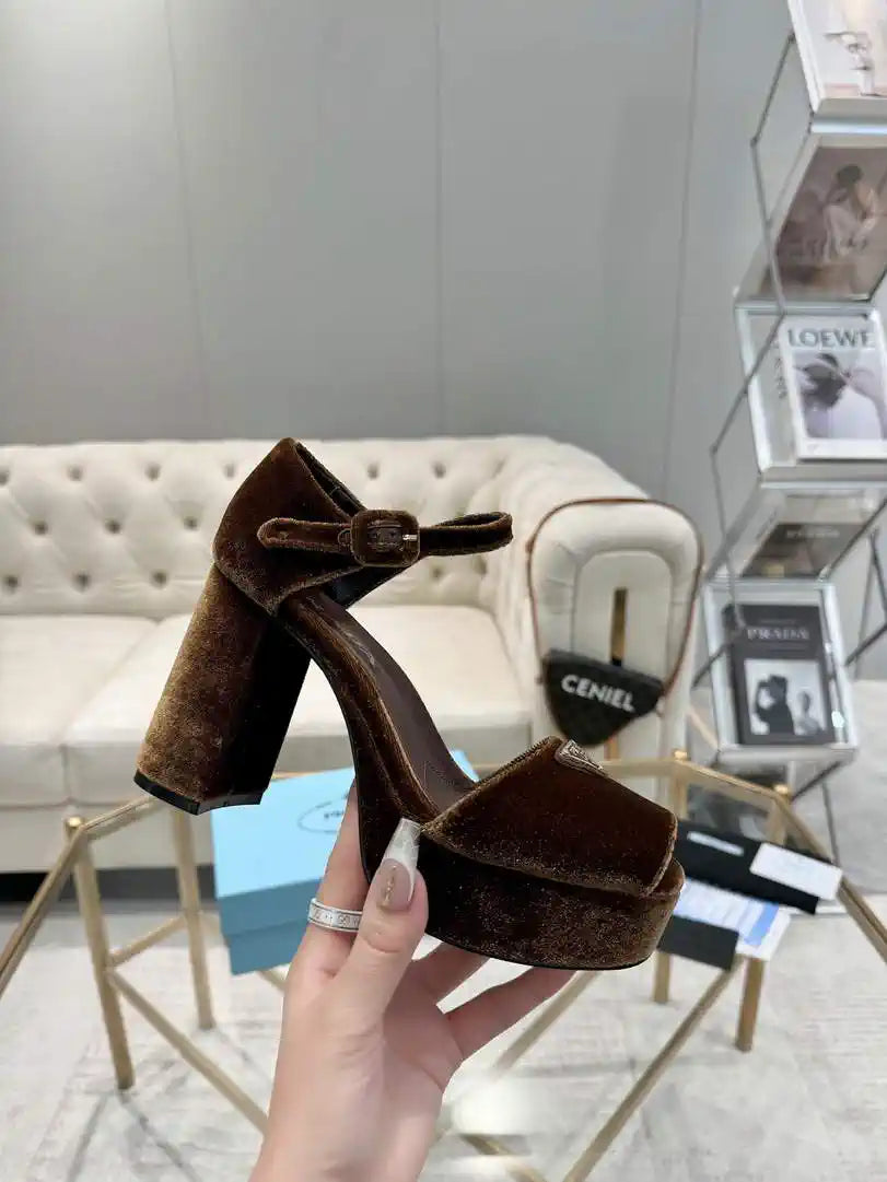 Prada 1XP48B Suede platform sandals P78591