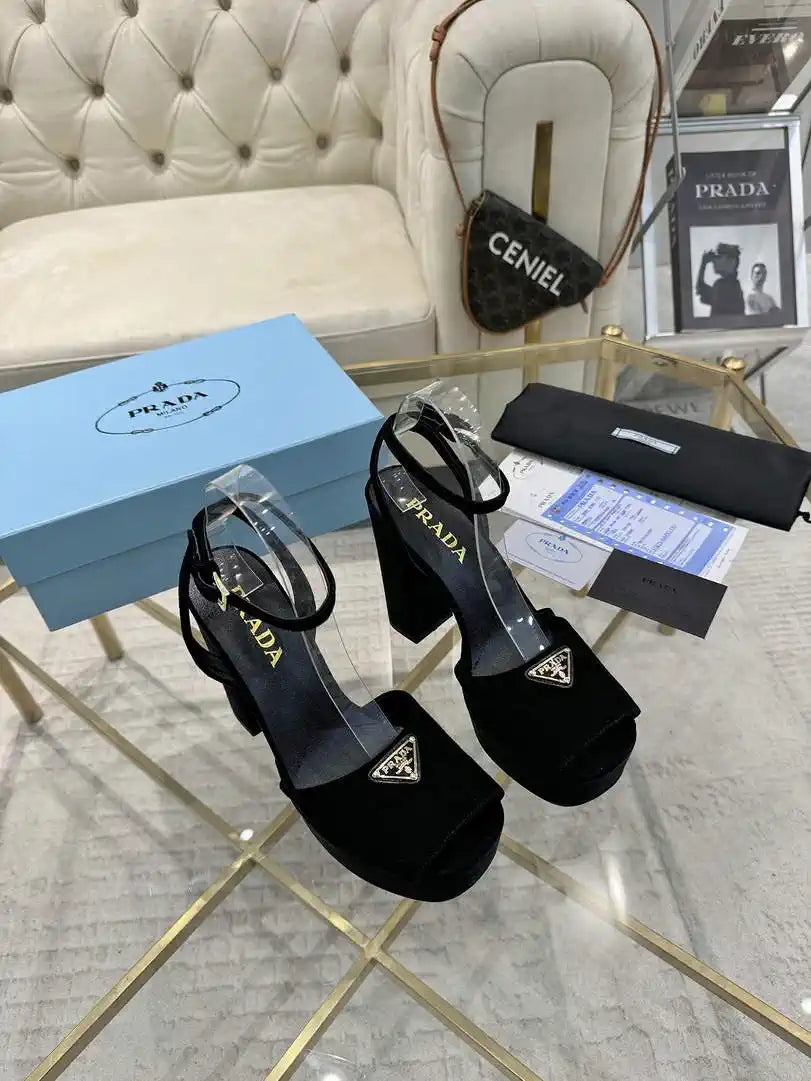 Prada  1XP48B Suede platform sandals P78588