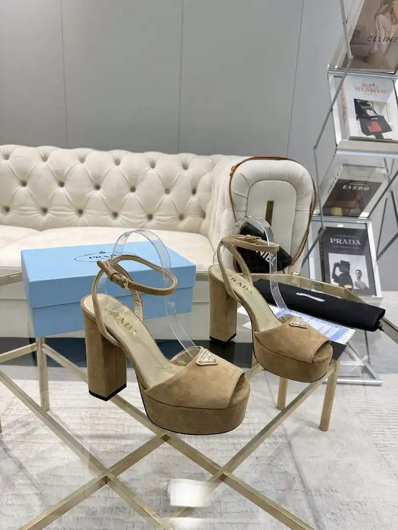 Prada  1XP48B Suede platform sandals P78590