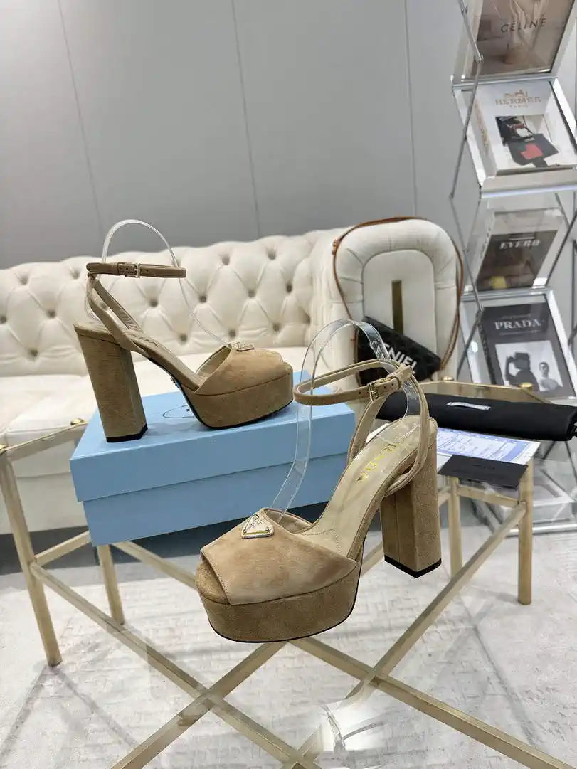 Prada  1XP48B Suede platform sandals P78590