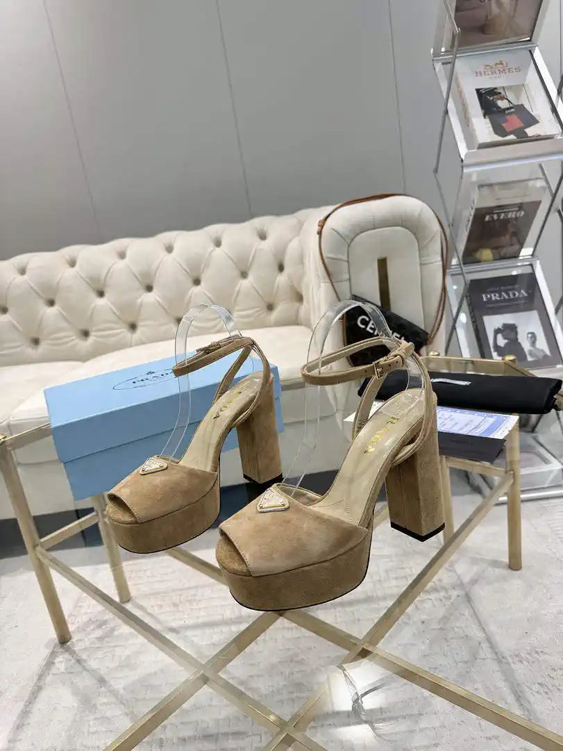 Prada  1XP48B Suede platform sandals P78590
