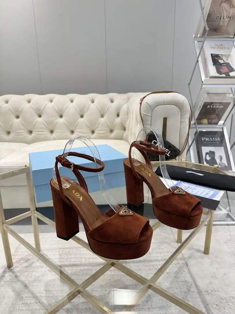 Prada 1XP48B Suede platform sandals P78589