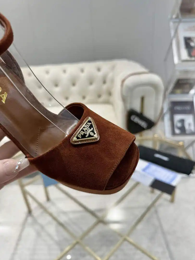 Prada 1XP48B Suede platform sandals P78589