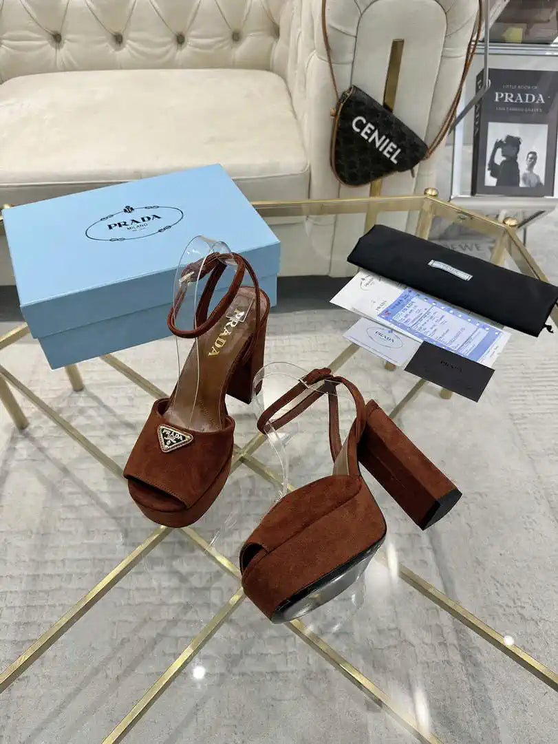 Prada 1XP48B Suede platform sandals P78589