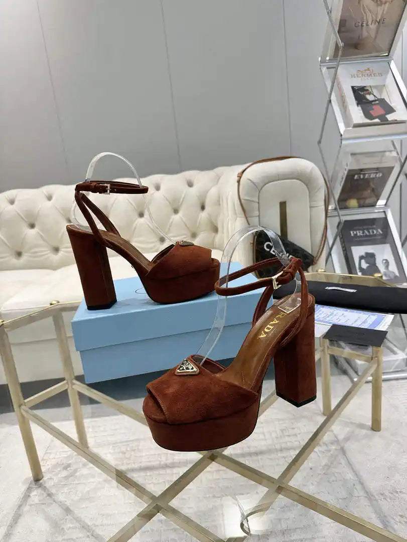 Prada 1XP48B Suede platform sandals P78589