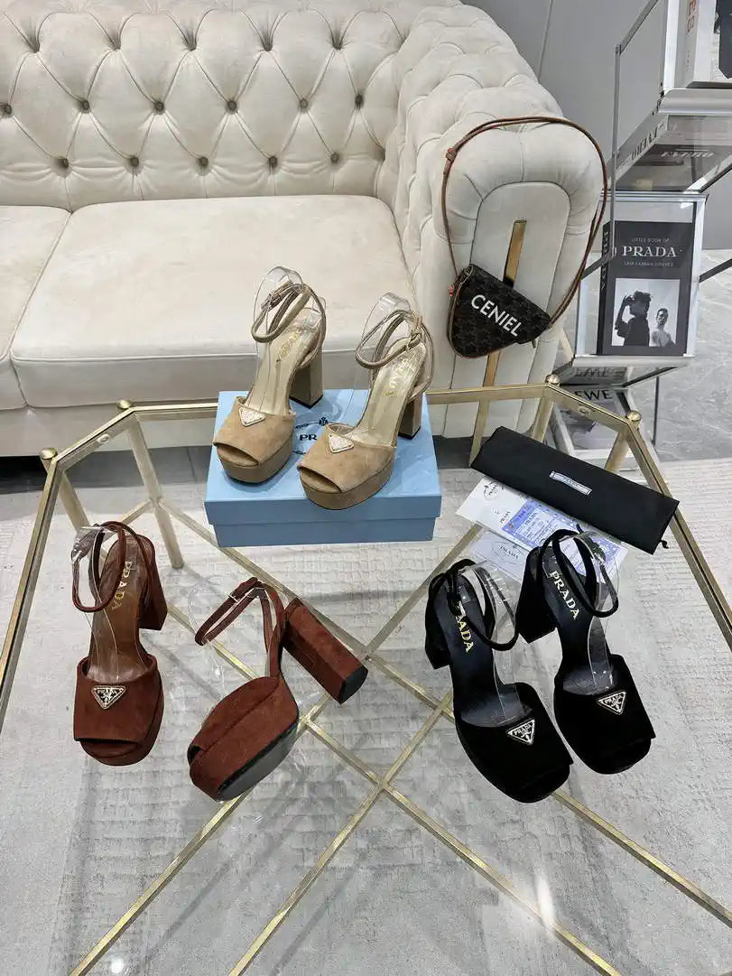 Prada 1XP48B Suede platform sandals P78589