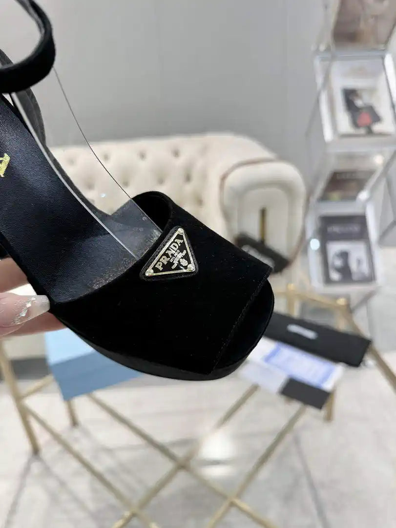 Prada  1XP48B Suede platform sandals P78588
