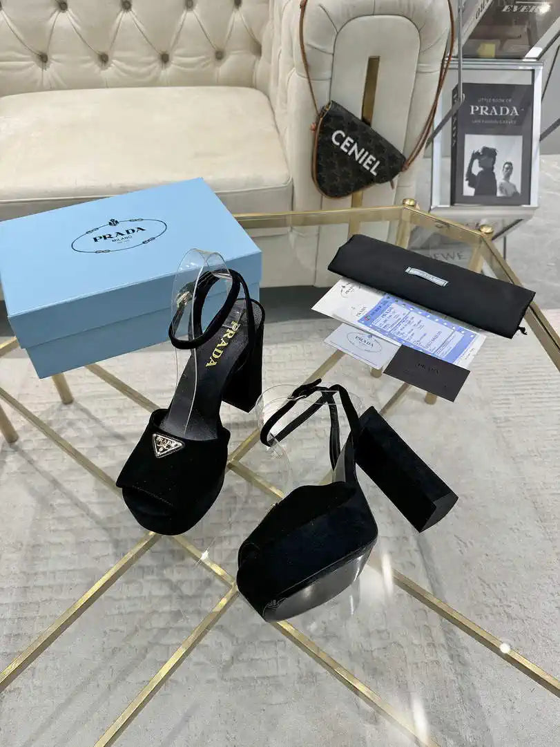 Prada  1XP48B Suede platform sandals P78588