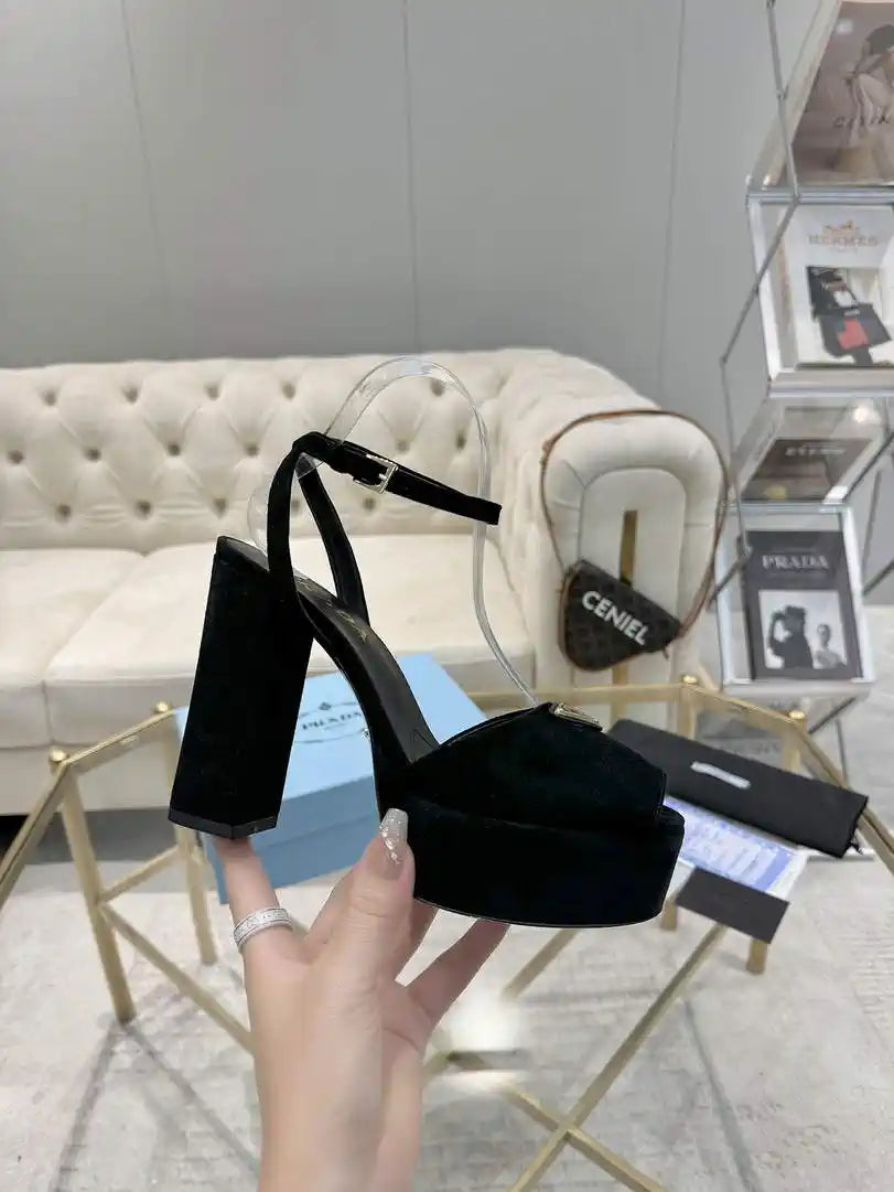 Prada  1XP48B Suede platform sandals P78588