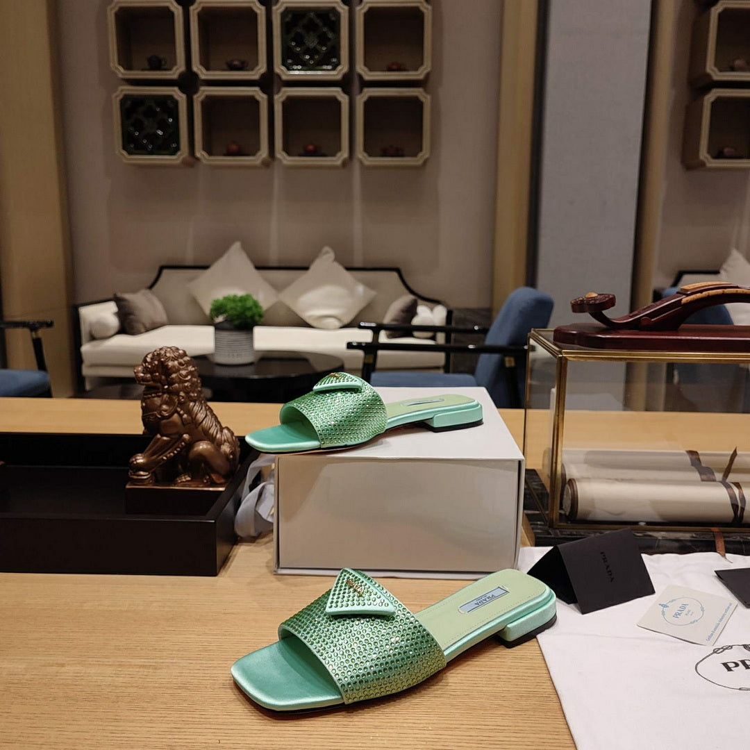 Prada 1XX608 Satin slides with crystals P78534 - 35 - View 5