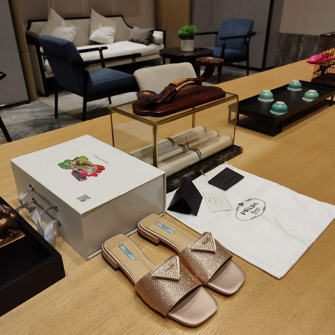 Prada 1XX608 Satin slides with crystals P78535 - 35 - View 1