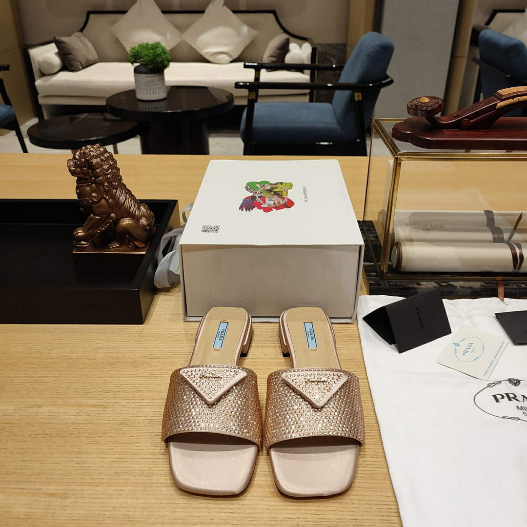 Prada 1XX608 Satin slides with crystals P78535 - 35 - View 2