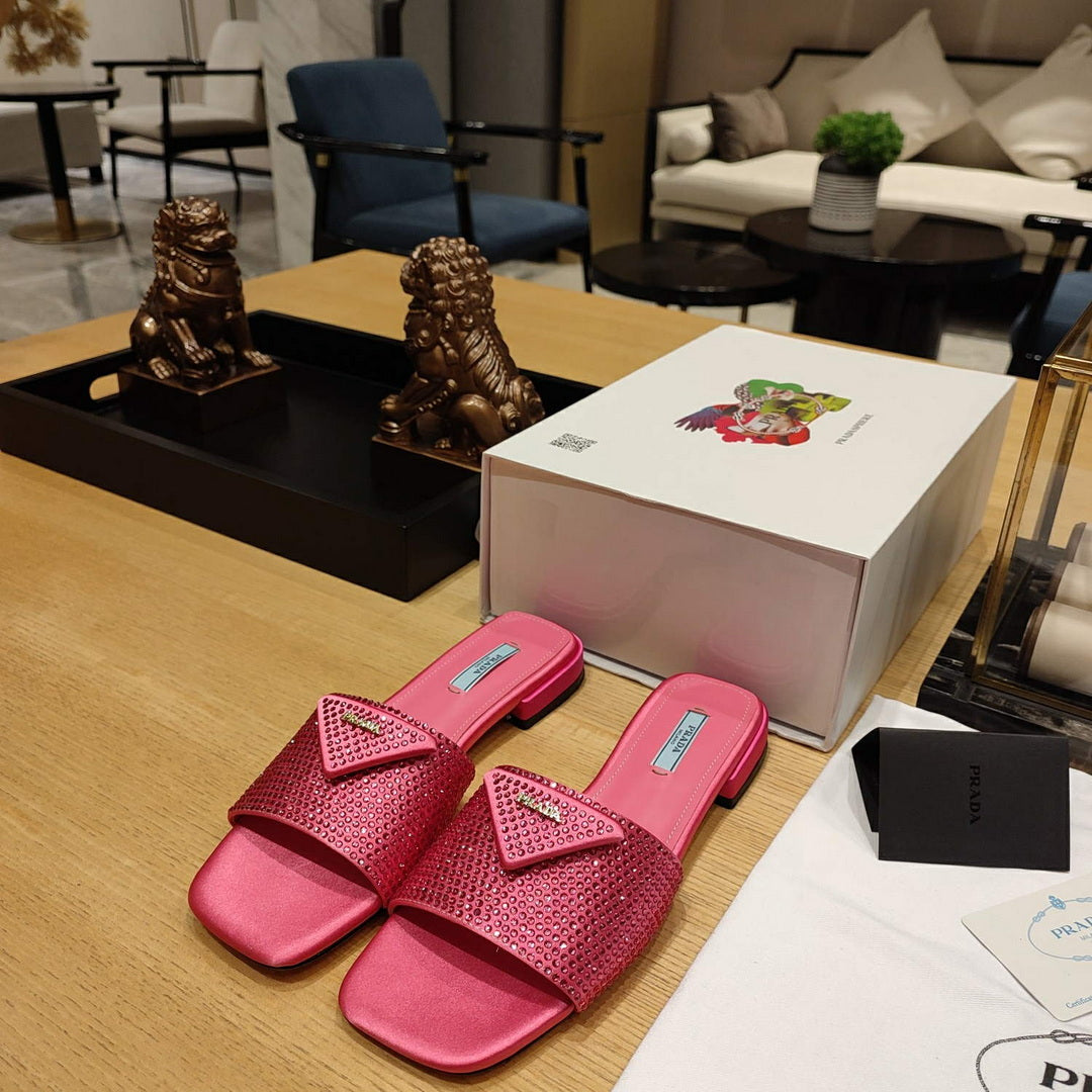 Prada 1XX608 Satin slides with crystals P78536 - 35 - View 3
