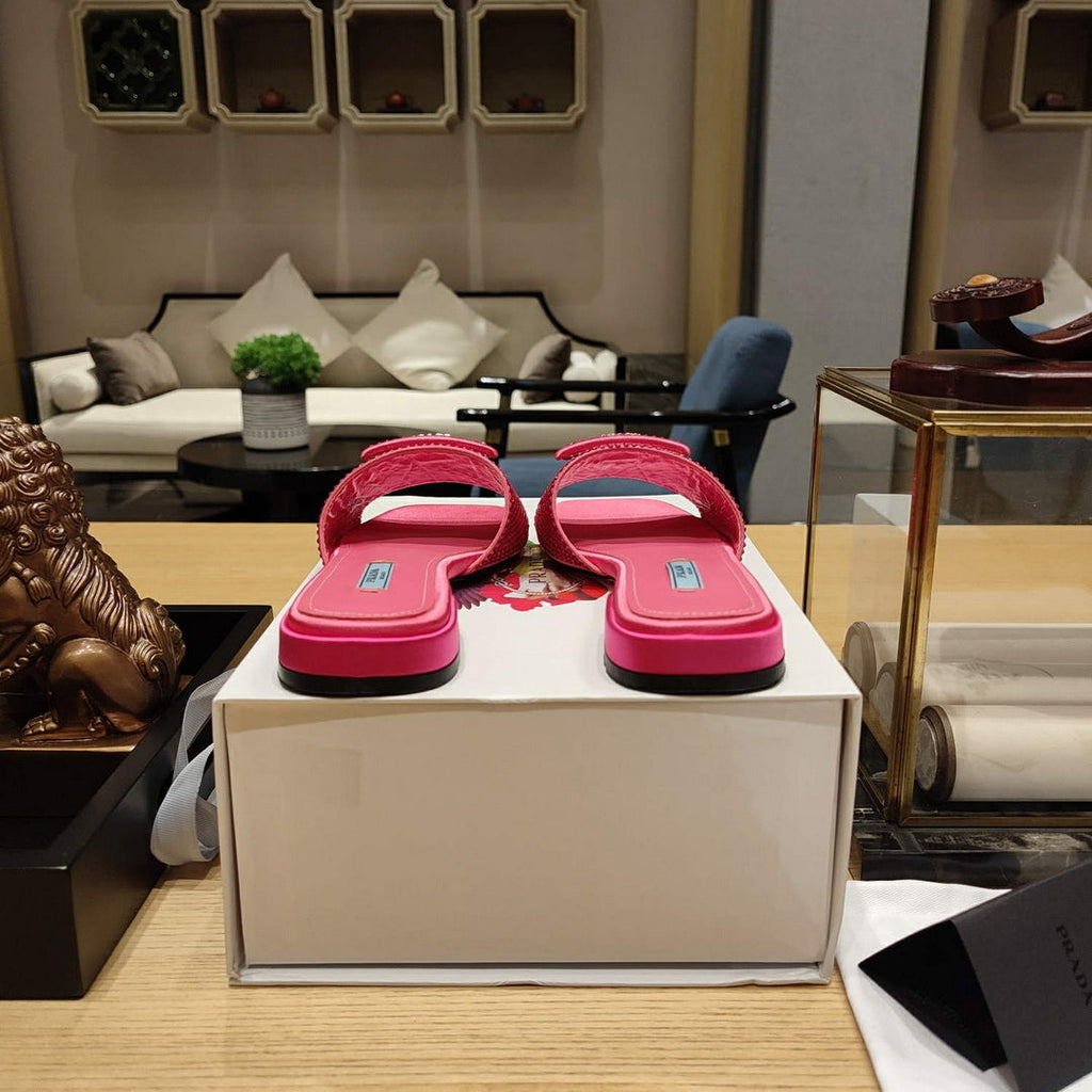 Prada 1XX608 Satin slides with crystals P78536
