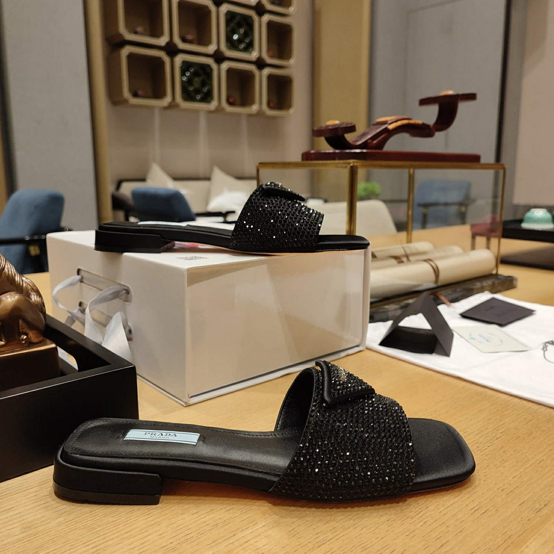Prada 1XX608 Satin slides with crystals P78538 - 35 - View 4