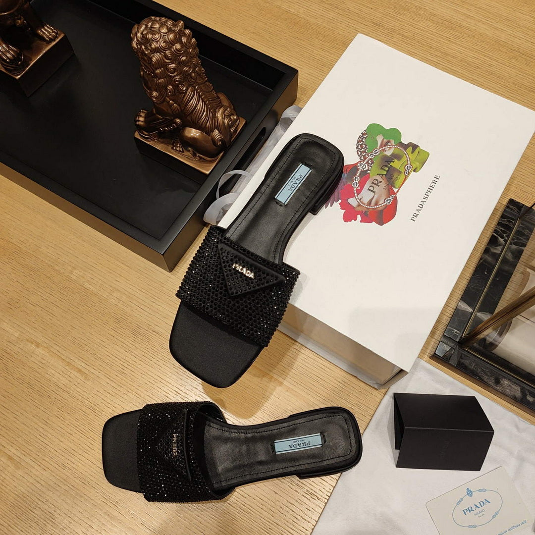 Prada 1XX608 Satin slides with crystals P78538 - 35 - View 6