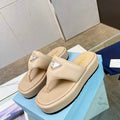 Prada 1YZ043 Soft padded nappa leather thong wedge sandals P78576 - 35 - View 1